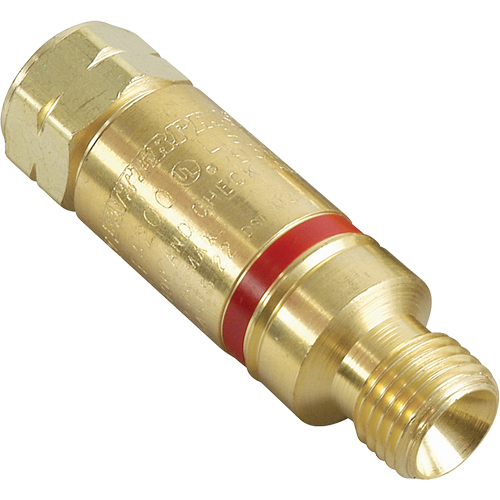 Flashback Arrestors - Oxy/Fuel Gas, Fuel Gas (red)/Oxygen (green), Regulator Adaptor Style Action Paper
