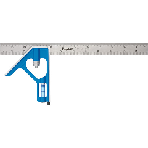 True Blue&reg; Combination Square, 12" L, 1/16" Graduations, Steel, Plain Action Paper