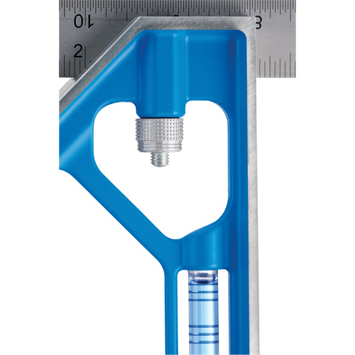 True Blue&reg; Combination Square, 12" L, 1/16" Graduations, Steel, Plain Action Paper