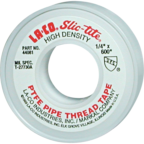 Slic-Tite&reg; PTFE Thread Tape, 600" L x 3/4" W, White Action Paper