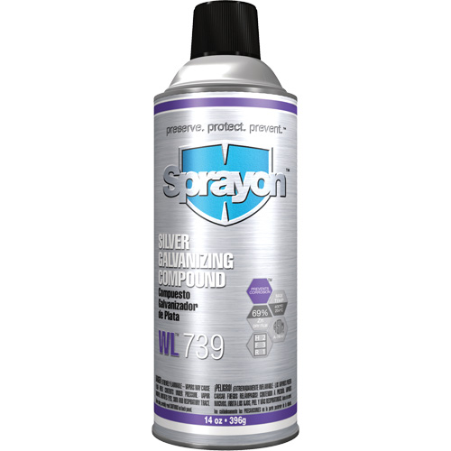 WL739 Silver Galvanizing Compound, Aerosol Can Action Paper