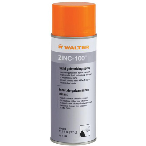 ZINC-100 Bright Galvanizing Spray, Aerosol Can Action Paper