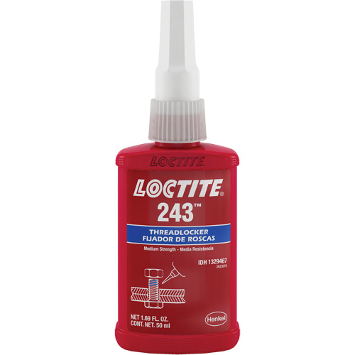 Compos&eacute; de blocage 243 tol&eacute;rant &agrave; l'huile, Bleu, Moyen, 50 ml, Bouteille Action Paper