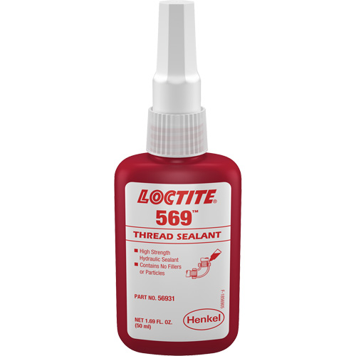 569 Hydraulic Thread Sealant, Bottle, 50 ml, -54° C - 149° C/-65° F - 300° F Action Paper