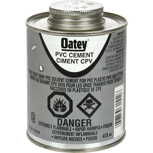 Ciment de PVC d'usage intense, 473 ml, Canette &agrave; dessus brosse, Gris Action Paper