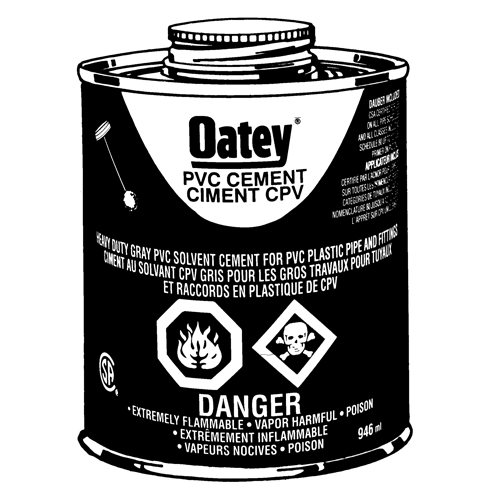 Ciment de PVC d'usage intense, 946 ml, Canette &agrave; dessus brosse, Gris Action Paper