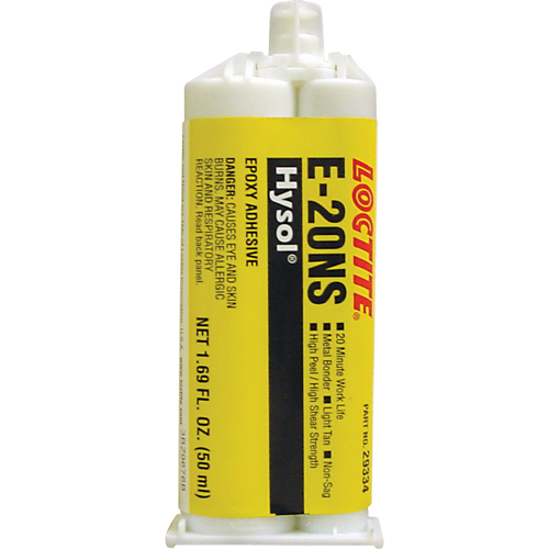 Hysol E-20NS Epoxy, Two-Part, Dual Cartridge, 120 g., Tan Action Paper