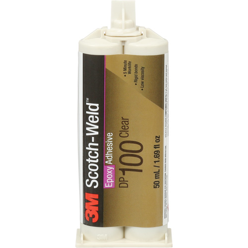 Adh&eacute;sif Scotch-Weld, 1,7 liq. oz., Cartouche double, Deux composants, Transparent Action Paper