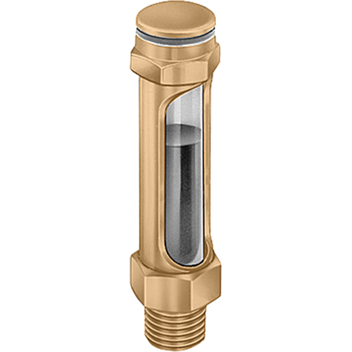 Brass Liquid Level Gauges - Straight, Threaded, 14-1/4" L, 225°F (107.22° C) Action Paper