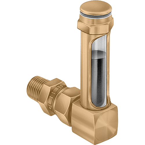 Indicateurs de niveau &agrave; liquide en laiton - Raccords universels, Filet&eacute;, 8-11/16" lo, 225°F (107,22° C) Action Paper