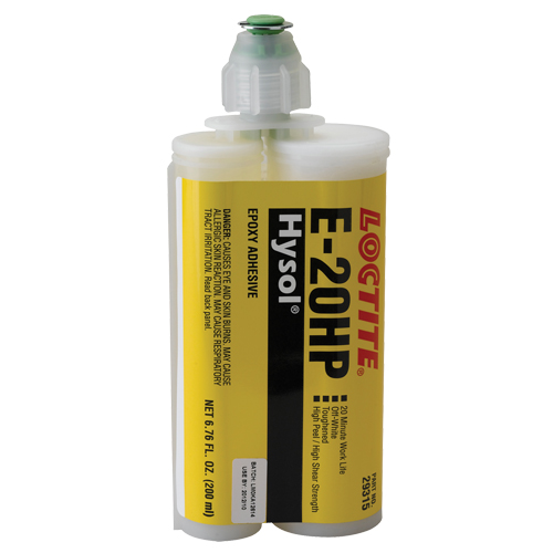 Adh&eacute;sifs structuraux &agrave; s&eacute;chage rapide E-20P, 200 ml, Cartouche double, Deux composants, Blanc Action Paper