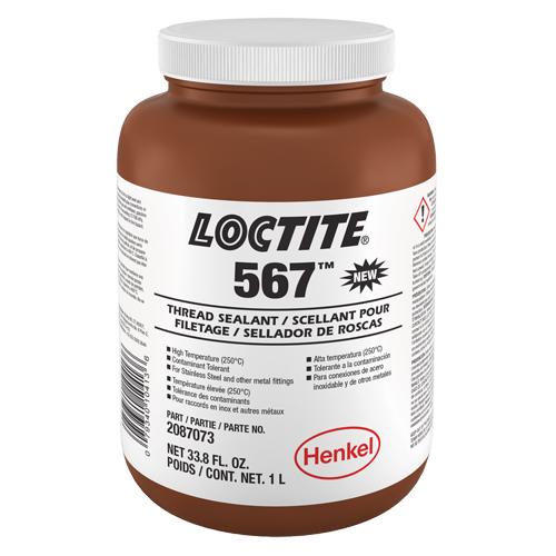 567 High Temperature Thread Sealant, Bottle, 1 L, -53.88° C - 204° C/-65° F - 400° F Action Paper