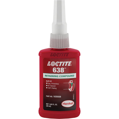 Compos&eacute; de retenue Loctite 638, 50 ml, Bouteille, Vert Action Paper