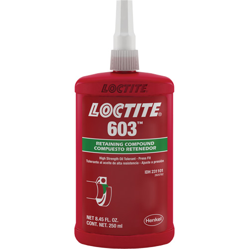 Loctite&reg; 603 Retaining Compound, 250 ml, Bottle, Green Action Paper