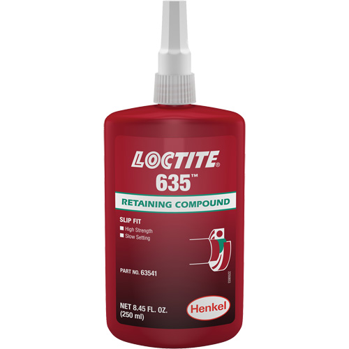 Loctite&reg; 635 Retaining Compound, 250 ml, Bottle, Green Action Paper