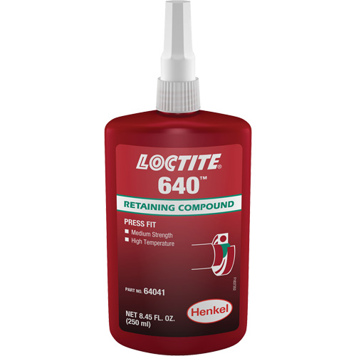 Loctite&reg; 640 Retaining Compound, 250 ml, Bottle, Green Action Paper
