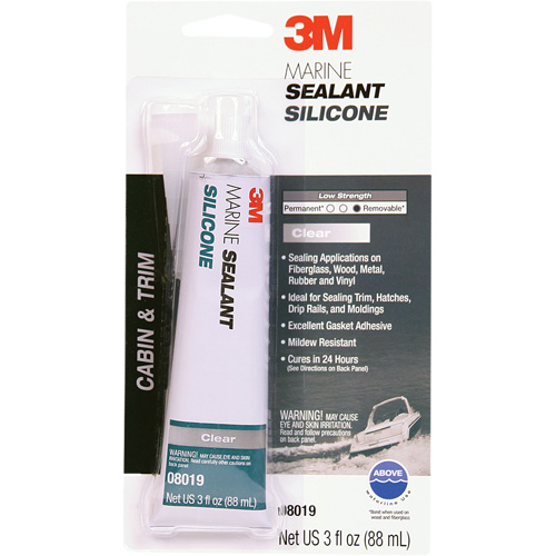3M Marine Grade Silicone Sealant, Tube, Clear Action Paper