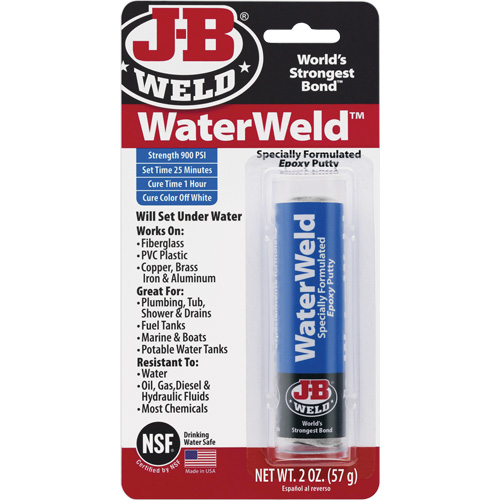 Colle &eacute;poxyde WaterWeld, 2 oz, B&acirc;ton, Blanc cass&eacute; Action Paper
