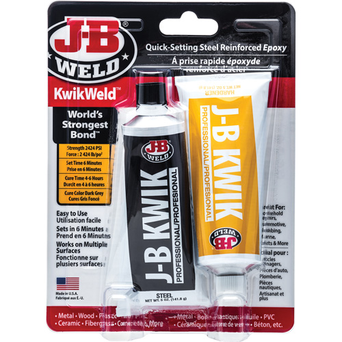 Colle &eacute;poxyde KwikWeld, Deux composants, Tube, 10 oz, Gris Action Paper
