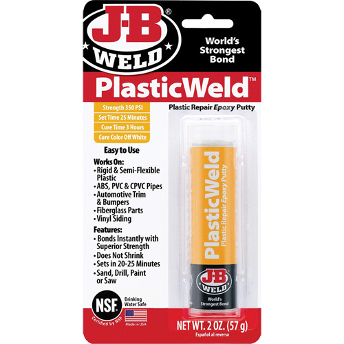 Colle &eacute;poxyde PlasticWeld, 2 oz, B&acirc;ton, Blanc cass&eacute; Action Paper