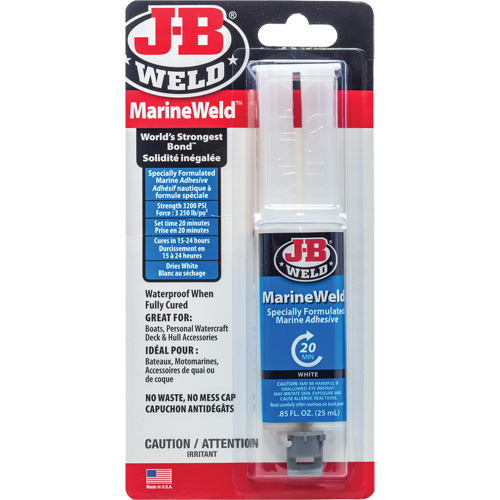 MarineWeld Adhesive, 25 ml, Syringe, Two-Part, White Action Paper