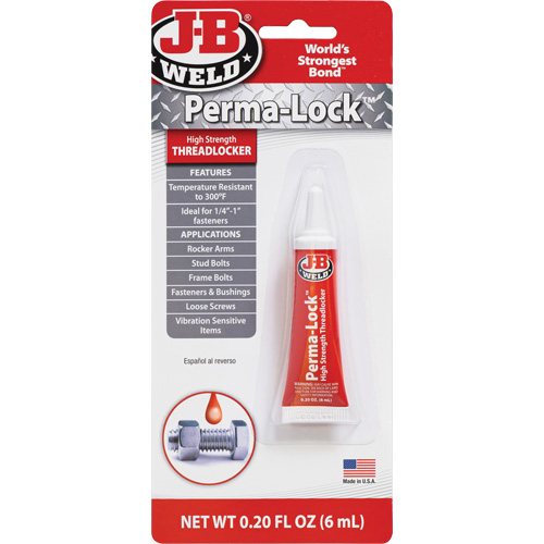 Compos&eacute; de blocage Perma-Lock, Rouge, &eacute;lev&eacute;, 6 ml, Tube Action Paper