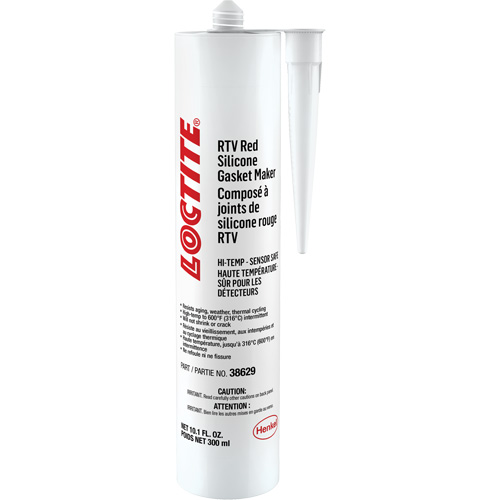 596 High Temp RTV Silicone Sealant, Cartridge, Red Action Paper