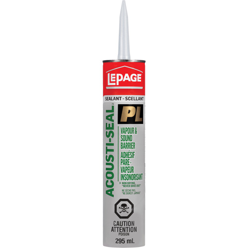 PL&reg; Vapour Barrier & Sound Reduction Adhesive, 295 ml, Tube, Black Action Paper
