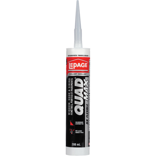 Scellant pour parements & fen&ecirc;tres Quad Max, 280 ml, Tube, Blanc cass&eacute; Action Paper