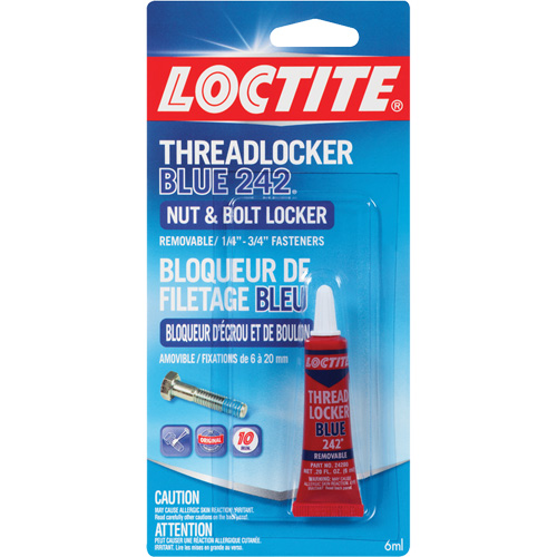 242 Threadlocker, Blue, Medium, 6 ml, Tube Action Paper