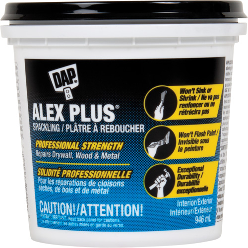 Alex Plus&reg; Spackling, 946 ml, Plastic Container Action Paper