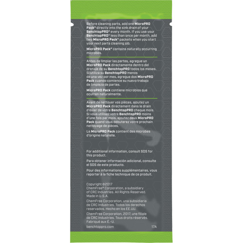 Agent nettoyant antimicrobien MicroPro Pack, 0,5 oz, Pochette Action Paper