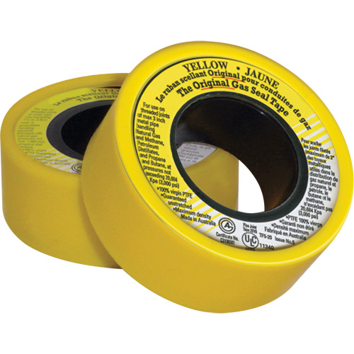 Ruban d'&eacute;tanch&eacute;it&eacute; pour filet en PTFE, 236" lo x 3/4" la, Jaune Action Paper