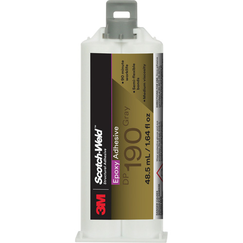 Adh&eacute;sif &eacute;poxyde DP190 Scotch-Weld, 1,64 liq. oz., Cartouche, Deux composants, Gris Action Paper