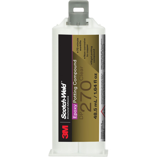 Mat&eacute;riau d'enrobement &eacute;poxyde Scotch-Weld, 1,7 liq. oz./48,5 ml, Cartouche double, Deux composants, Transparent Action Paper