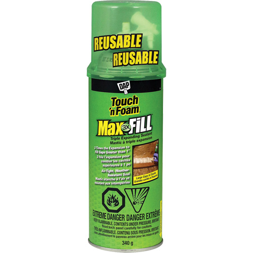 Scellant &agrave; triple expansion Touch 'n Foam Max Fill, 340 g, Canette a&eacute;rosol, Cr&egrave;me Action Paper