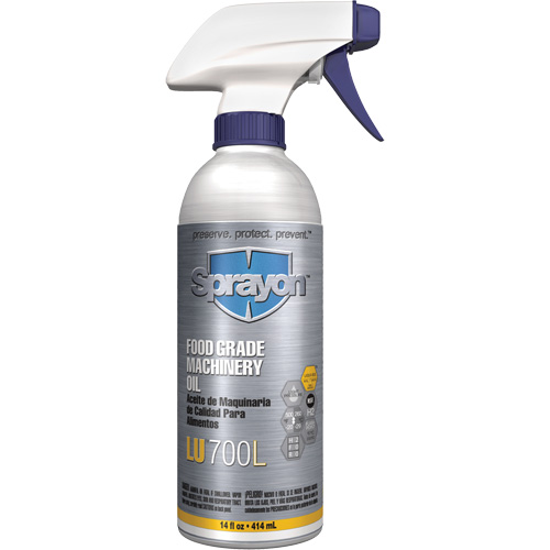 Huile &agrave; machine de cat&eacute;gorie alimentaire, 14 oz, Bouteille &agrave; g&acirc;chette Action Paper