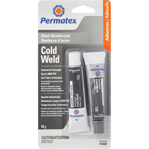 Cold Weld Bonding Compound, 2 x 28 g, Tube, Two-Part, Grey Action Paper