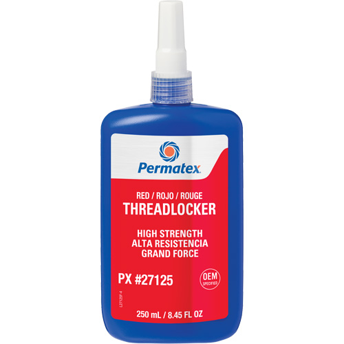 Threadlocker, Red, High, 250 ml, Bottle Action Paper