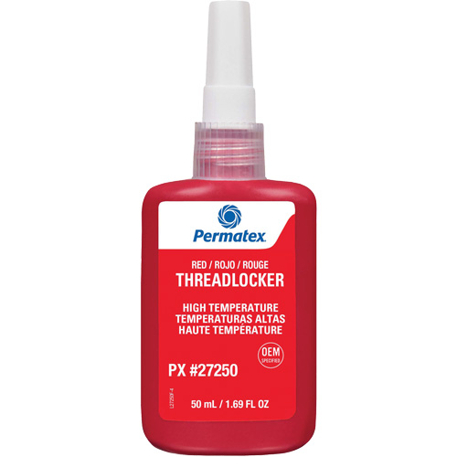 High Temperature Threadlocker, Red, High, 50 ml, Bottle Action Paper