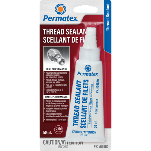High Performance Thread Sealant, Tube, 50 ml, -54° C - 149° C/-65° F - 300° F Action Paper