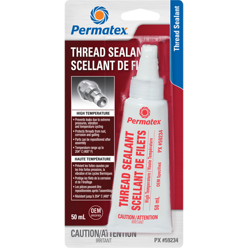 Scellant pour filetage haute temp&eacute;rature, Bouteille, 50 ml, -54° C - 204° C/-65° F - 400° F Action Paper