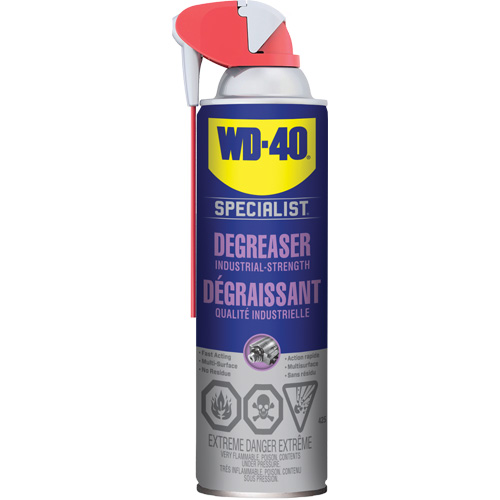 Specialist&reg; Fast-Acting Industrial-Strength Degreaser, Aerosol Can Action Paper