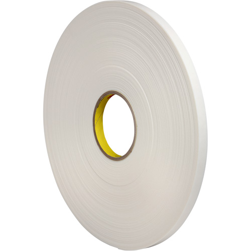 Double-Coated Foam Tape, 66 m (216') L x 12.7 mm (1/2") W, 31 mils, Polyethylene Action Paper