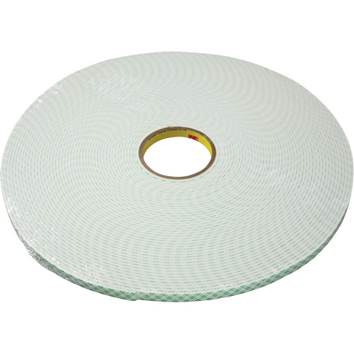 Double-Coated Urethane Foam Tape, 16.5 m (54') L x 25.4 mm (1") W, 25 mils, Urethane Action Paper