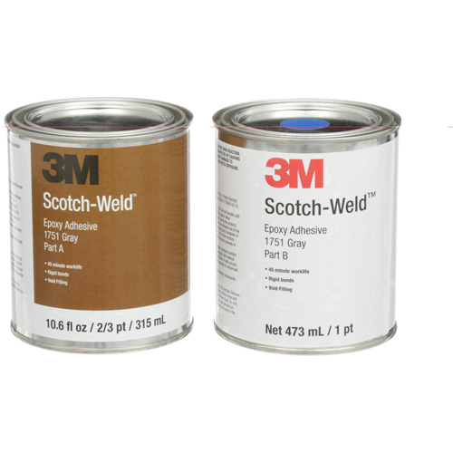 Scotch-Weld Adhesive, 16 fl. Oz., Tube, Two-Part, Grey Action Paper