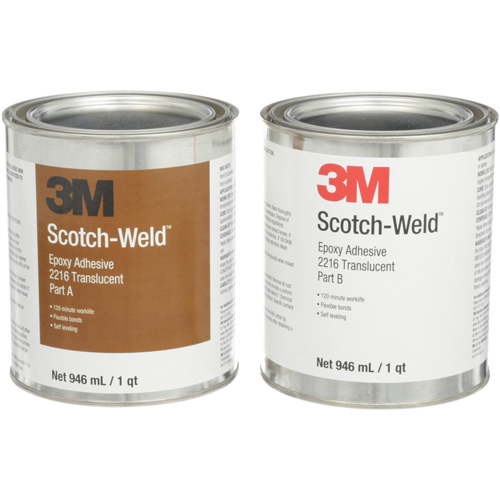 Adh&eacute;sif Scotch-Weld, 32 oz liq., Trousse, Deux composants, Translucide Action Paper