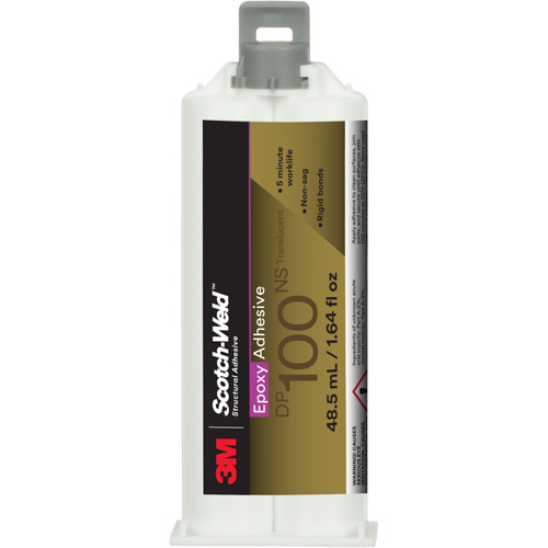 Adh&eacute;sif Scotch-Weld, 1,64 liq. oz., Cartouche, Deux composants, Translucide Action Paper