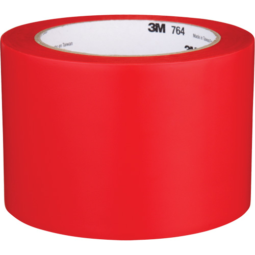 764 General-Purpose Vinyl Tape, 76 mm (3") W x 32.9 m (108') L, 5 mils, Red Action Paper