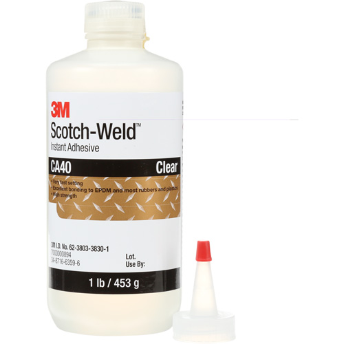 Scotch-Weld Instant Adhesive CA5, Clear, Bottle, 1 lbs. Action Paper